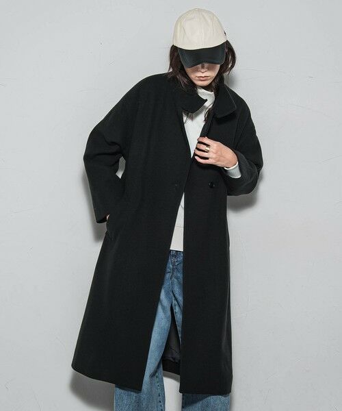 MAYSON GREY / メイソングレイ ダッフルコート | ライトジャージメルトンスタンドカラーロングコート | 詳細1