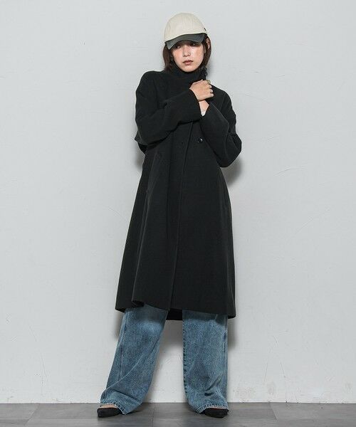 MAYSON GREY / メイソングレイ ダッフルコート | ライトジャージメルトンスタンドカラーロングコート | 詳細3