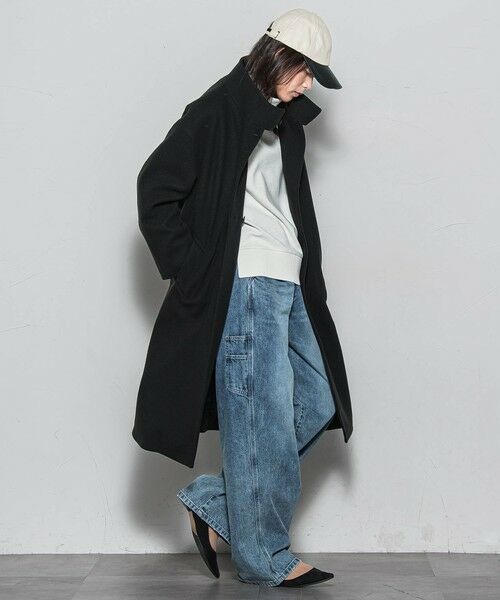 MAYSON GREY / メイソングレイ ダッフルコート | ライトジャージメルトンスタンドカラーロングコート | 詳細4