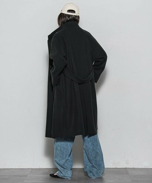 MAYSON GREY / メイソングレイ ダッフルコート | ライトジャージメルトンスタンドカラーロングコート | 詳細5