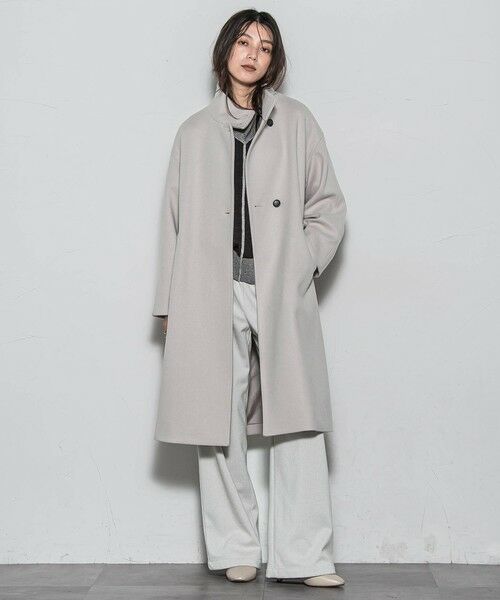 MAYSON GREY / メイソングレイ ダッフルコート | ライトジャージメルトンスタンドカラーロングコート | 詳細9