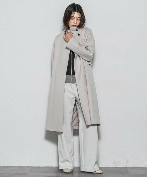 MAYSON GREY / メイソングレイ ダッフルコート | ライトジャージメルトンスタンドカラーロングコート | 詳細10