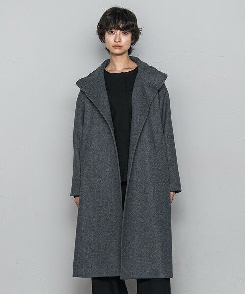 MAYSON GREY / メイソングレイ ダッフルコート | ライトジャージメルトンスタンドカラーロングコート | 詳細16