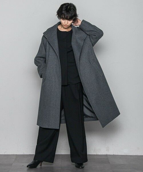 MAYSON GREY / メイソングレイ ダッフルコート | ライトジャージメルトンスタンドカラーロングコート | 詳細19