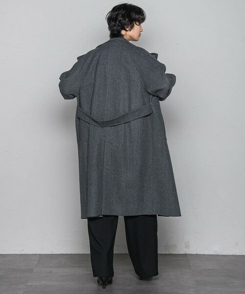 MAYSON GREY / メイソングレイ ダッフルコート | ライトジャージメルトンスタンドカラーロングコート | 詳細20
