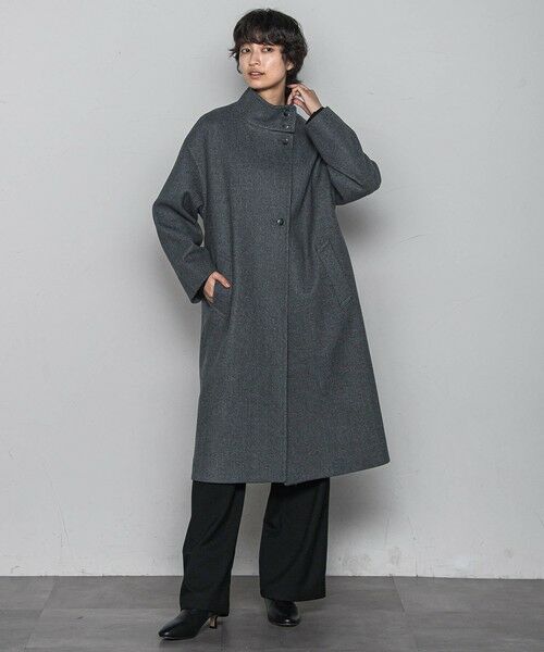 MAYSON GREY / メイソングレイ ダッフルコート | ライトジャージメルトンスタンドカラーロングコート | 詳細21