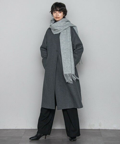 MAYSON GREY / メイソングレイ ダッフルコート | ライトジャージメルトンスタンドカラーロングコート | 詳細23