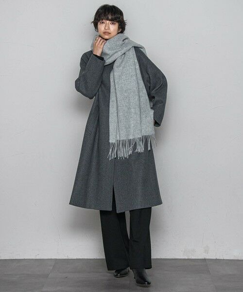 MAYSON GREY / メイソングレイ ダッフルコート | ライトジャージメルトンスタンドカラーロングコート | 詳細24