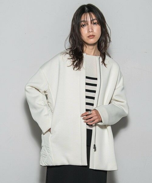 MAYSON GREY / メイソングレイ ダッフルコート | モスダンボール×中綿キルティングノーカラーコート≪手洗い可能≫ | 詳細1