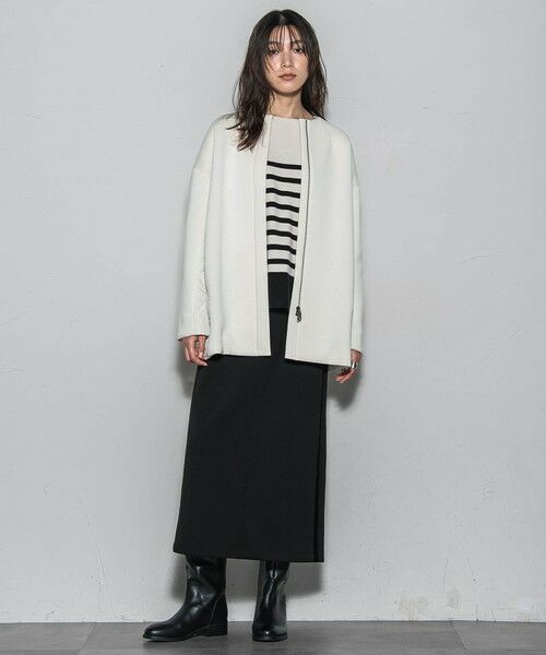 MAYSON GREY / メイソングレイ ダッフルコート | モスダンボール×中綿キルティングノーカラーコート≪手洗い可能≫ | 詳細4