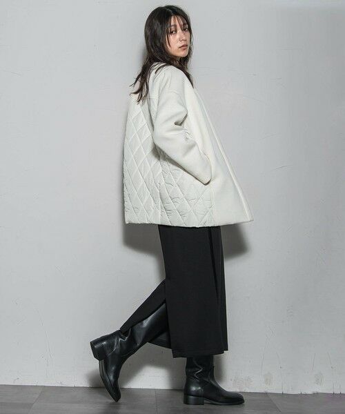 MAYSON GREY / メイソングレイ ダッフルコート | モスダンボール×中綿キルティングノーカラーコート≪手洗い可能≫ | 詳細5