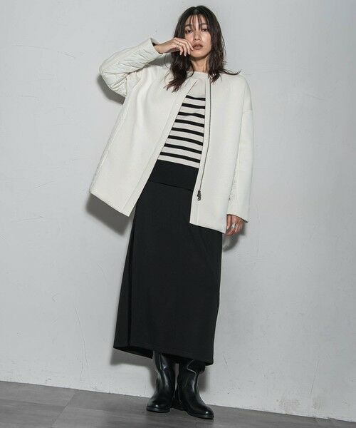 MAYSON GREY / メイソングレイ ダッフルコート | モスダンボール×中綿キルティングノーカラーコート≪手洗い可能≫ | 詳細7