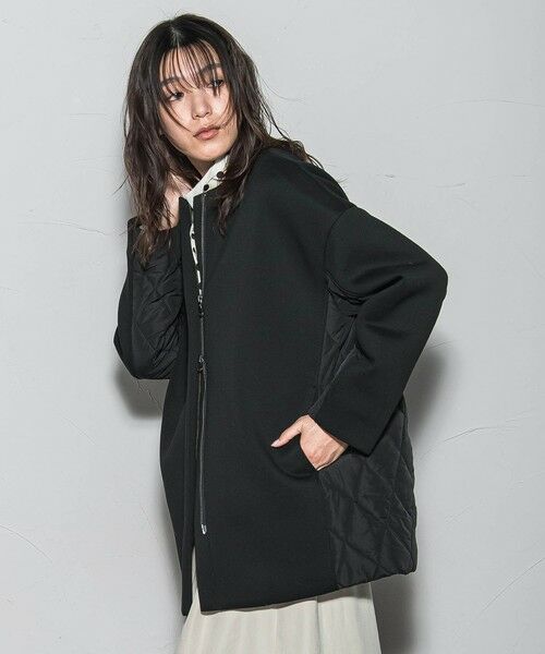 MAYSON GREY / メイソングレイ ダッフルコート | モスダンボール×中綿キルティングノーカラーコート≪手洗い可能≫ | 詳細10