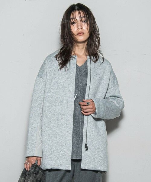 MAYSON GREY / メイソングレイ ダッフルコート | モスダンボール×中綿キルティングノーカラーコート≪手洗い可能≫ | 詳細17