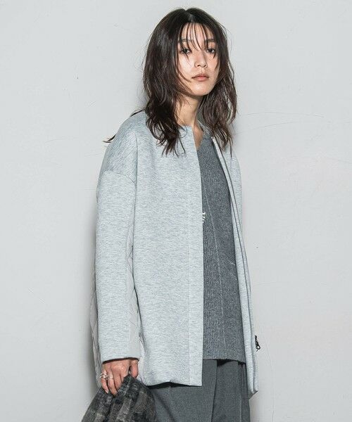 MAYSON GREY / メイソングレイ ダッフルコート | モスダンボール×中綿キルティングノーカラーコート≪手洗い可能≫ | 詳細18