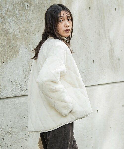 MAYSON GREY / メイソングレイ テーラードジャケット | キルティング×フェイクファーリバーシブルブルゾン | 詳細12