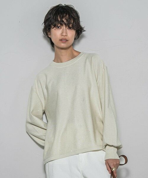 MAYSON GREY / メイソングレイ ニット・セーター | ミニスパンコールクルーネックニット≪手洗い可能≫ | 詳細1