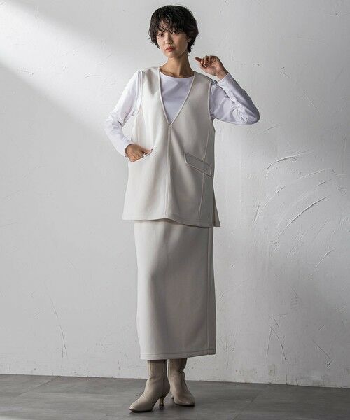 MAYSON GREY / メイソングレイ ロング・マキシ丈ワンピース | 軽量ボンディング3ピーススカートセットアップ≪洗濯機で洗える≫ | 詳細8