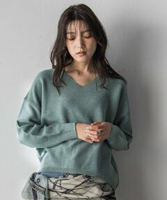 MAYSON GREY / メイソングレイ ニット・セーター | Vネックラメガーターニットプルオーバー≪手洗い可能≫