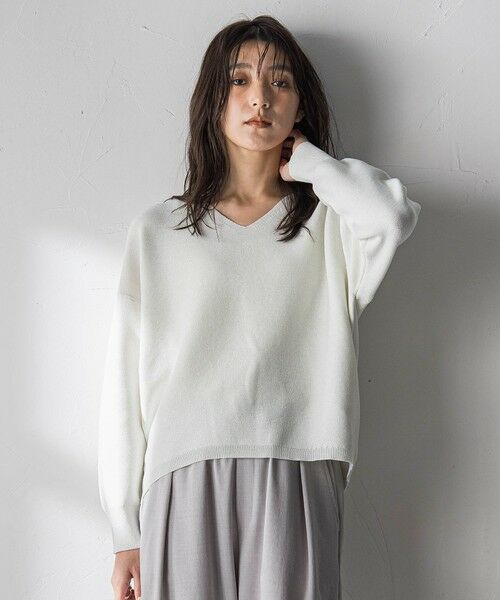MAYSON GREY / メイソングレイ ニット・セーター | Vネックラメガーターニットプルオーバー≪手洗い可能≫ | 詳細1
