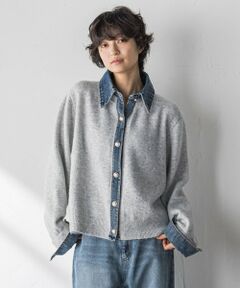 MAYSON GREY / メイソングレイ ニット・セーター | デニムレイヤード風カーディガン≪手洗い可能≫