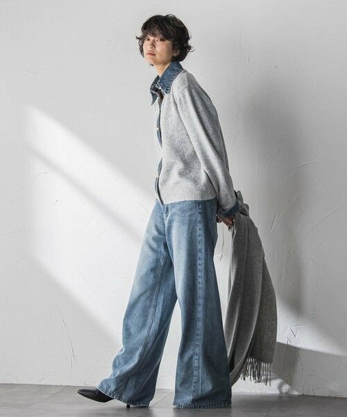 MAYSON GREY / メイソングレイ ニット・セーター | デニムレイヤード風カーディガン≪手洗い可能≫ | 詳細5