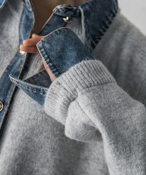 MAYSON GREY / メイソングレイ ニット・セーター | デニムレイヤード風カーディガン≪手洗い可能≫ | 詳細9