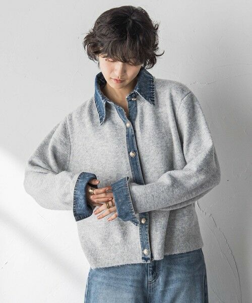 MAYSON GREY / メイソングレイ ニット・セーター | デニムレイヤード風カーディガン≪手洗い可能≫ | 詳細1