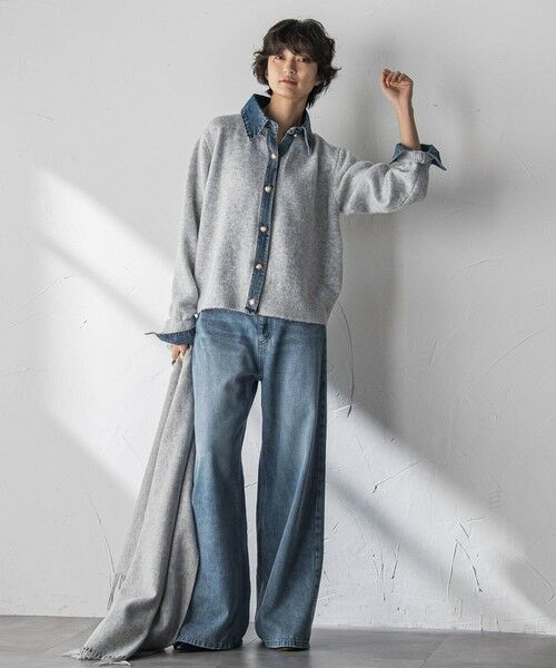 MAYSON GREY / メイソングレイ ニット・セーター | デニムレイヤード風カーディガン≪手洗い可能≫ | 詳細3