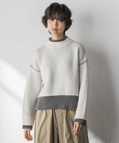 MAYSON GREY / メイソングレイ ニット・セーター | 【WEB限定】ハイネック配色ニット≪手洗い可能≫