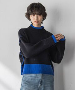 MAYSON GREY / メイソングレイ ニット・セーター | 【WEB限定】ハイネック配色ニット≪手洗い可能≫