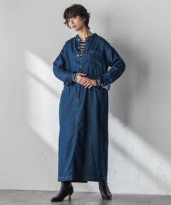 MAYSON GREY / メイソングレイ ロング・マキシ丈ワンピース | デニムバンドカラーシャツワンピース