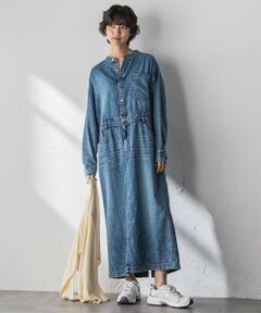 MAYSON GREY / メイソングレイ ロング・マキシ丈ワンピース | デニムバンドカラーシャツワンピース