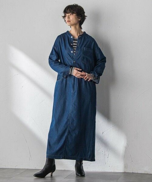 MAYSON GREY / メイソングレイ ロング・マキシ丈ワンピース | デニムバンドカラーシャツワンピース | 詳細1