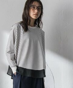 MAYSON GREY / メイソングレイ カットソー | ポンチローマラウンドヘムドッキングプルオーバー