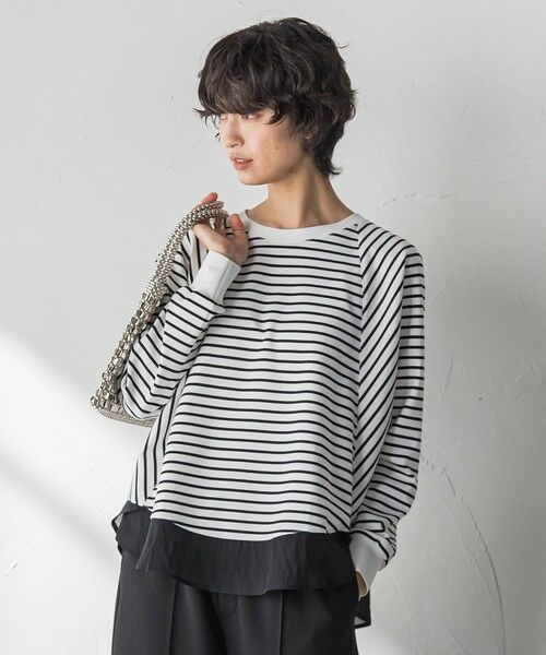 MAYSON GREY / メイソングレイ カットソー | ポンチローマラウンドヘムドッキングプルオーバー | 詳細10