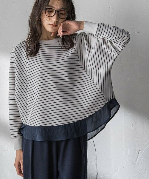 MAYSON GREY / メイソングレイ カットソー | ポンチローマラウンドヘムドッキングプルオーバー | 詳細21