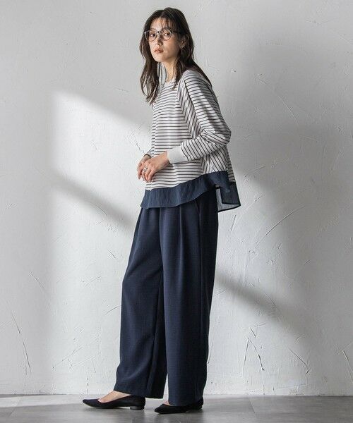 MAYSON GREY / メイソングレイ カットソー | ポンチローマラウンドヘムドッキングプルオーバー | 詳細24