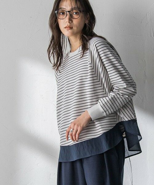 MAYSON GREY / メイソングレイ カットソー | ポンチローマラウンドヘムドッキングプルオーバー（グレー系その他）