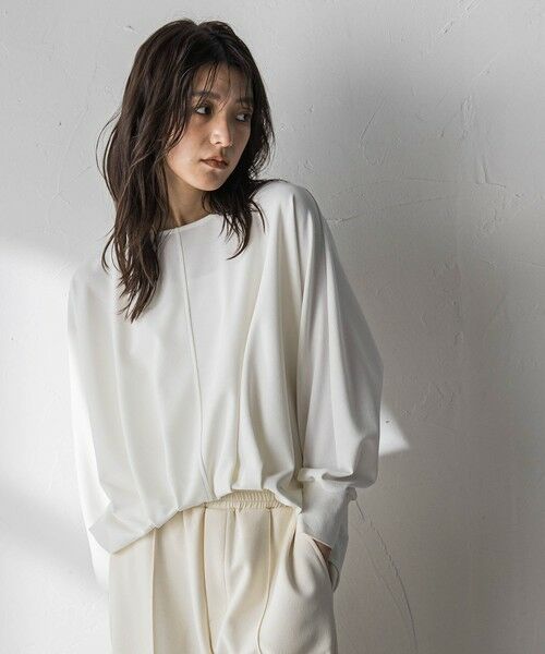 MAYSON GREY / メイソングレイ カットソー | “ 叶える ” タックヘムドルマンショートプルオーバー（ホワイト）