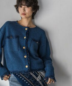 MAYSON GREY / メイソングレイ テーラードジャケット | デニムライクニットジャケット