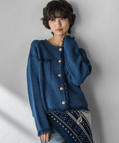 MAYSON GREY / メイソングレイ テーラードジャケット | デニムライクニットジャケット | 詳細8