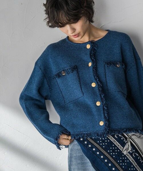 MAYSON GREY / メイソングレイ テーラードジャケット | デニムライクニットジャケット | 詳細9
