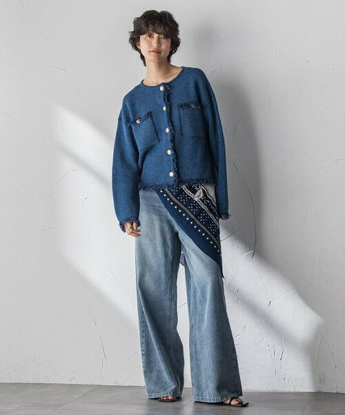 MAYSON GREY / メイソングレイ テーラードジャケット | デニムライクニットジャケット | 詳細11