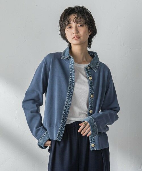 MAYSON GREY / メイソングレイ カーディガン・ボレロ | デニムレイヤード風ニットカーディガン | 詳細1
