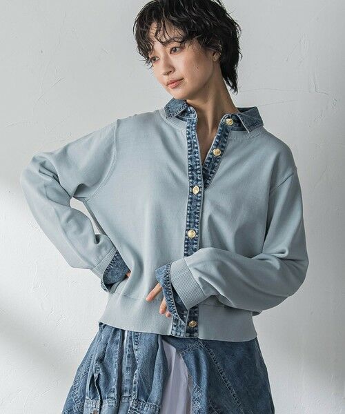 MAYSON GREY / メイソングレイ カーディガン・ボレロ | デニムレイヤード風ニットカーディガン | 詳細7