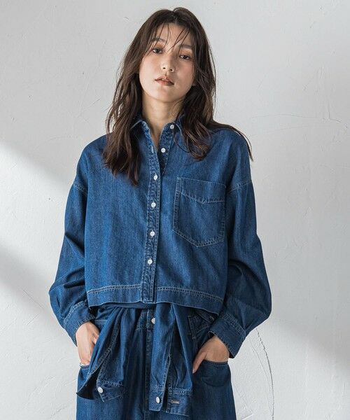 MAYSON GREY / メイソングレイ シャツ・ブラウス | ラウンドヘムデニムクロップドシャツ | 詳細1