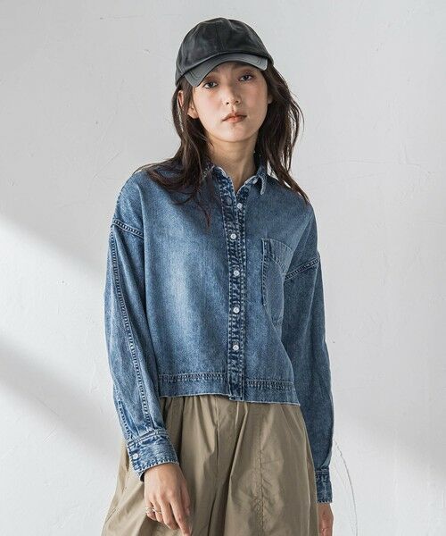 MAYSON GREY / メイソングレイ シャツ・ブラウス | ラウンドヘムデニムクロップドシャツ | 詳細7