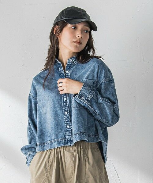 MAYSON GREY / メイソングレイ シャツ・ブラウス | ラウンドヘムデニムクロップドシャツ | 詳細8