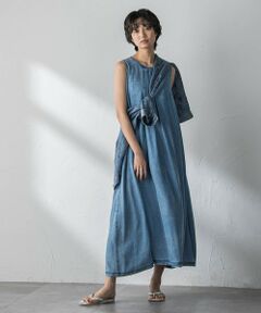 MAYSON GREY / メイソングレイ ロング・マキシ丈ワンピース | ゆれるデニムノースリーブワンピース